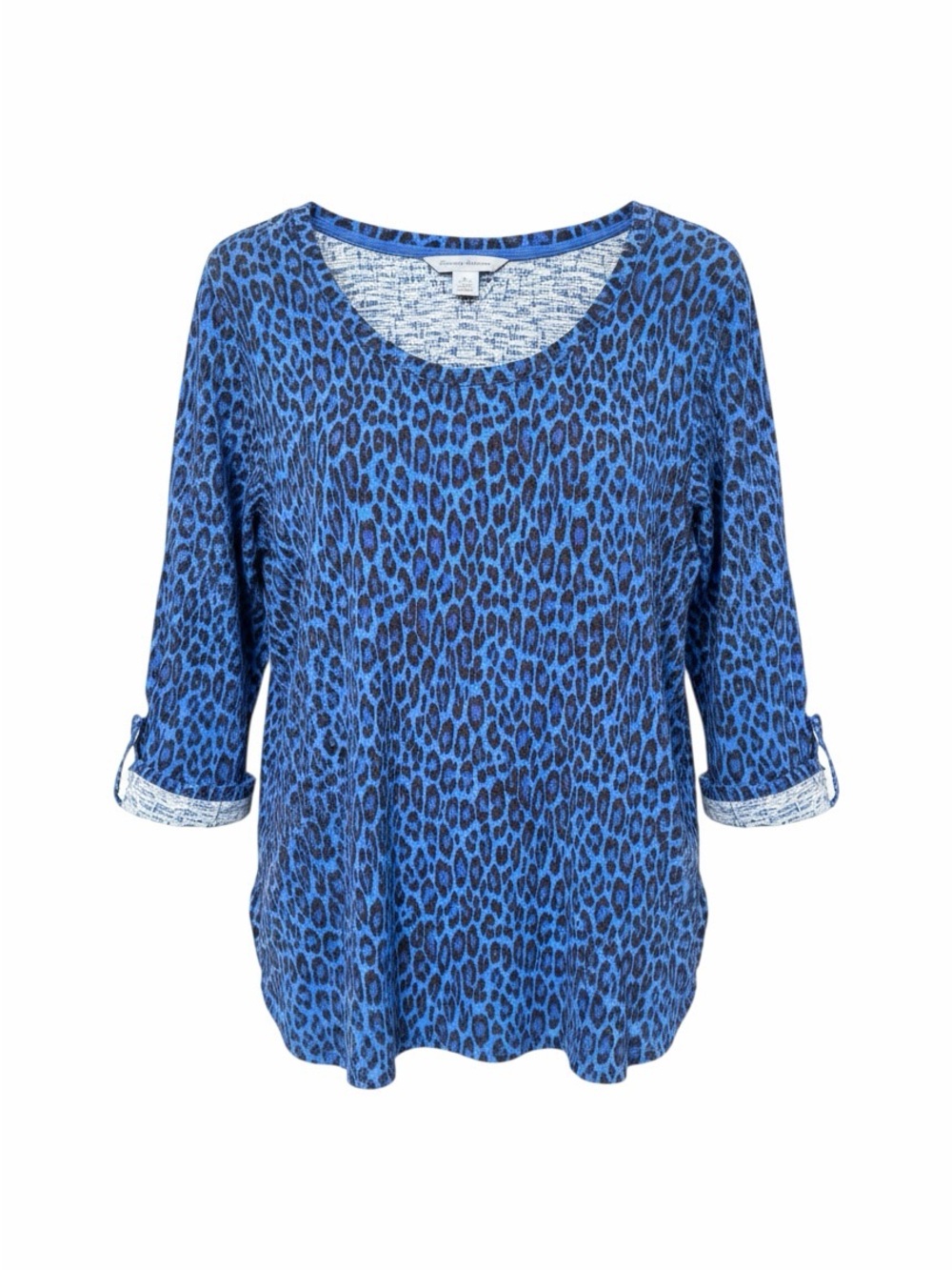 Tommy Bahama Blue Leopard Print Top Size L